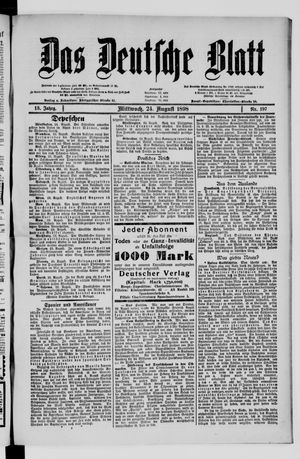 Das deutsche Blatt on Aug 24, 1898