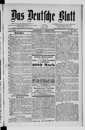 Das deutsche Blatt vom 27.08.1898