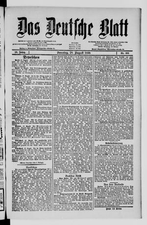 Das deutsche Blatt vom 28.08.1898