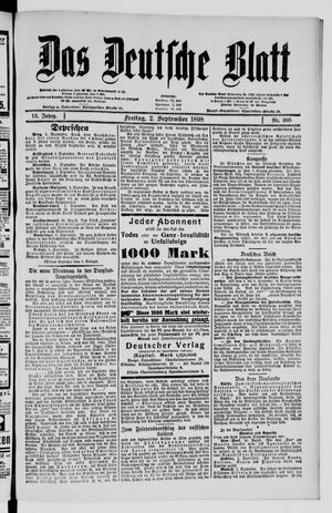 Das deutsche Blatt vom 02.09.1898