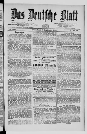 Das deutsche Blatt vom 03.09.1898