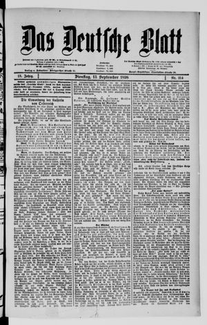 Das deutsche Blatt vom 13.09.1898