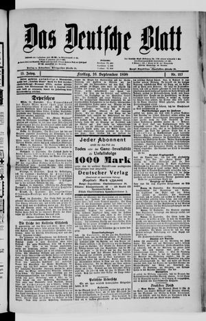 Das deutsche Blatt vom 16.09.1898