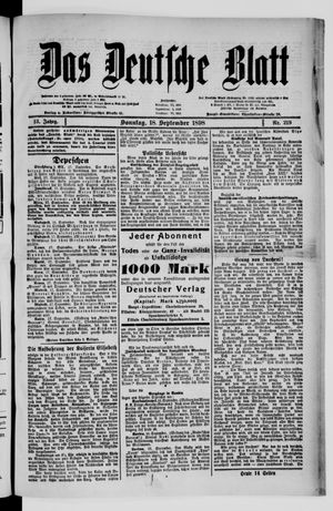 Das deutsche Blatt vom 18.09.1898