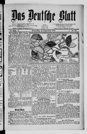 Das deutsche Blatt vom 22.09.1898
