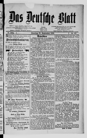 Das deutsche Blatt vom 25.09.1898