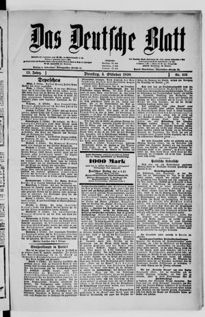 Das deutsche Blatt vom 04.10.1898