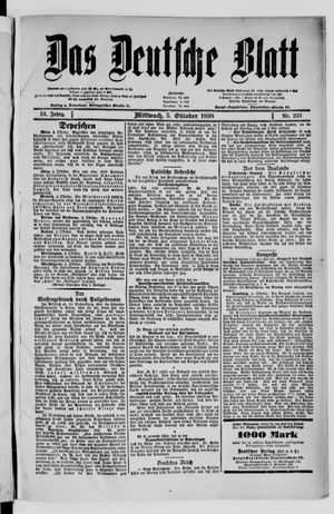 Das deutsche Blatt vom 05.10.1898