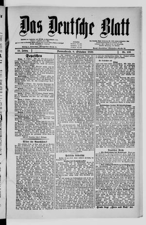 Das deutsche Blatt vom 08.10.1898