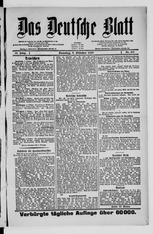 Das deutsche Blatt vom 09.10.1898