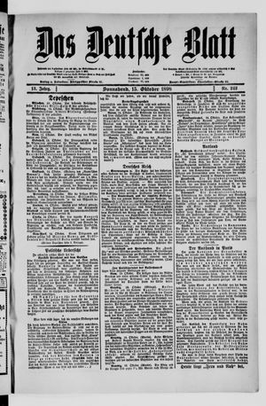 Das deutsche Blatt vom 15.10.1898