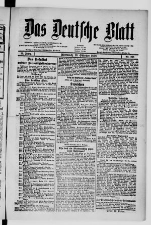 Das deutsche Blatt vom 19.10.1898