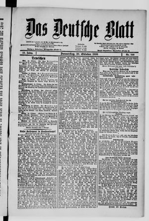 Das deutsche Blatt vom 20.10.1898