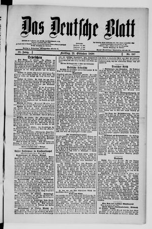 Das deutsche Blatt on Oct 21, 1898