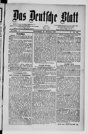 Das deutsche Blatt vom 22.10.1898