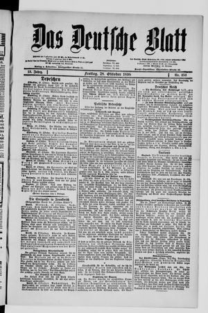 Das deutsche Blatt vom 28.10.1898
