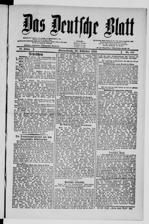 Das deutsche Blatt vom 29.10.1898