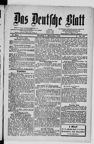 Das deutsche Blatt vom 01.11.1898