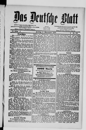 Das deutsche Blatt vom 04.11.1898