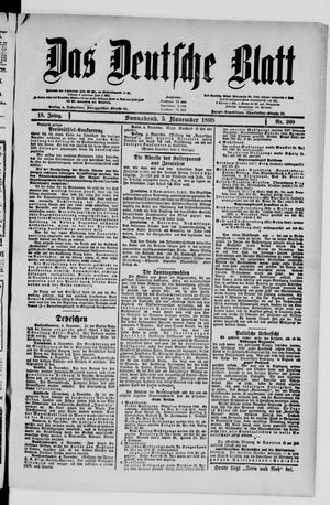 Das deutsche Blatt vom 05.11.1898