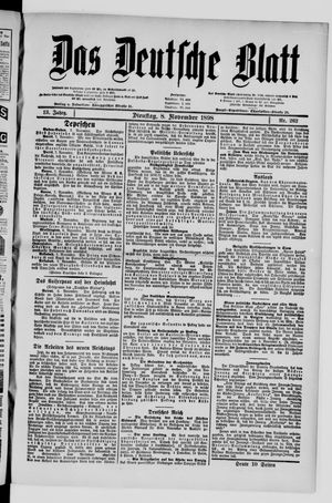 Das deutsche Blatt vom 08.11.1898