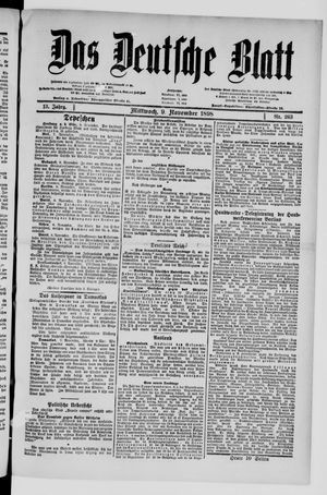 Das deutsche Blatt vom 09.11.1898
