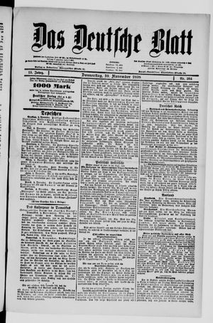 Das deutsche Blatt vom 10.11.1898