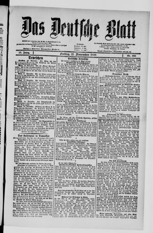 Das deutsche Blatt vom 11.11.1898