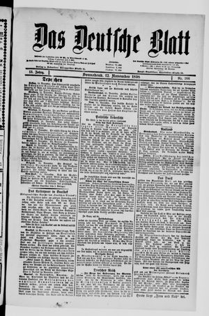Das deutsche Blatt vom 12.11.1898