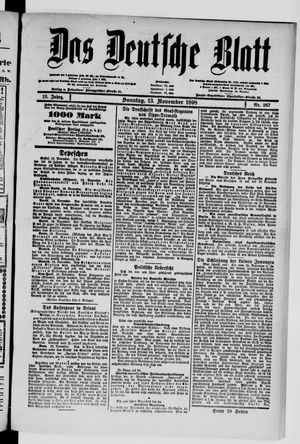 Das deutsche Blatt vom 13.11.1898