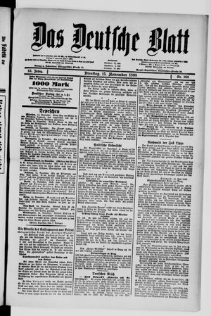 Das deutsche Blatt vom 15.11.1898