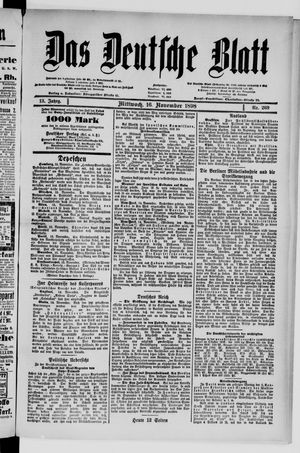 Das deutsche Blatt vom 16.11.1898
