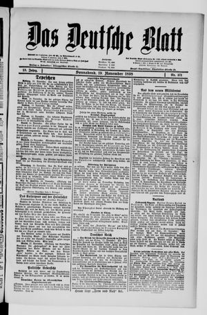 Das deutsche Blatt vom 19.11.1898