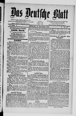 Das deutsche Blatt vom 23.11.1898