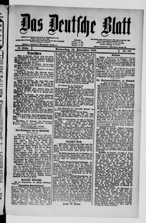 Das deutsche Blatt vom 24.11.1898