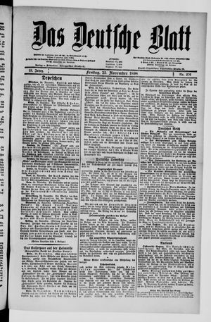 Das deutsche Blatt on Nov 25, 1898
