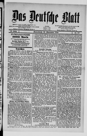 Das deutsche Blatt vom 26.11.1898
