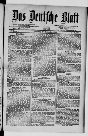 Das deutsche Blatt vom 27.11.1898