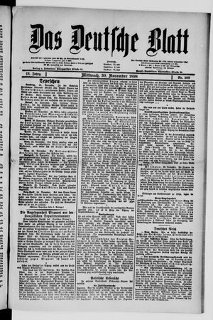Das deutsche Blatt vom 29.11.1898