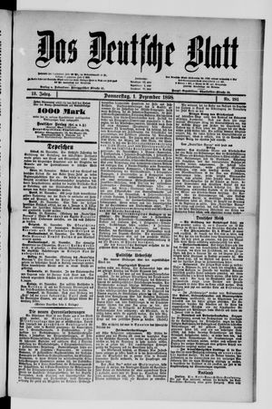 Das deutsche Blatt vom 01.12.1898
