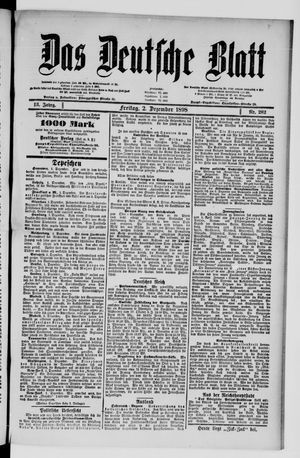 Das deutsche Blatt vom 02.12.1898