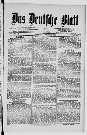 Das deutsche Blatt vom 04.12.1898
