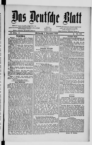Das deutsche Blatt vom 07.12.1898