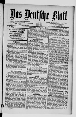 Das deutsche Blatt on Dec 8, 1898