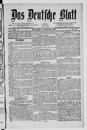 Das deutsche Blatt vom 24.12.1898