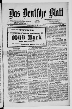 Das deutsche Blatt vom 29.12.1898