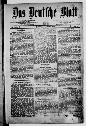 Das deutsche Blatt vom 01.01.1899