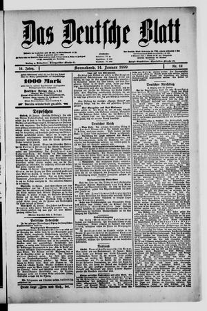 Das deutsche Blatt vom 14.01.1899