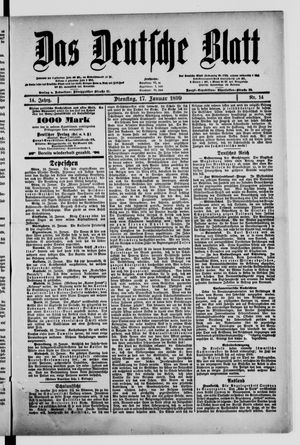 Das deutsche Blatt vom 17.01.1899