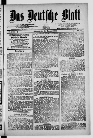 Das deutsche Blatt vom 21.01.1899